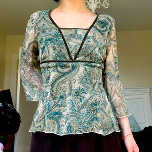 Silk mesh blouse